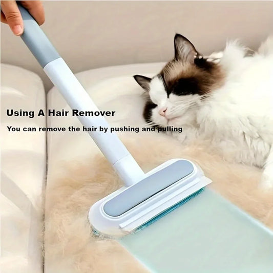 3 in 1 Pet Hair Remover Brush Long Handle Window Cleaning Brush Pet Fur Cleaning Tool Manual Cat Dog Hair Remover Brush