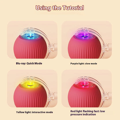 New Electric Cat Ball Toys Automatic Rolling Ball With Teaser Bird Cat Toys Pet Interactive Smart  Sensor Rechargeable Cat Toys