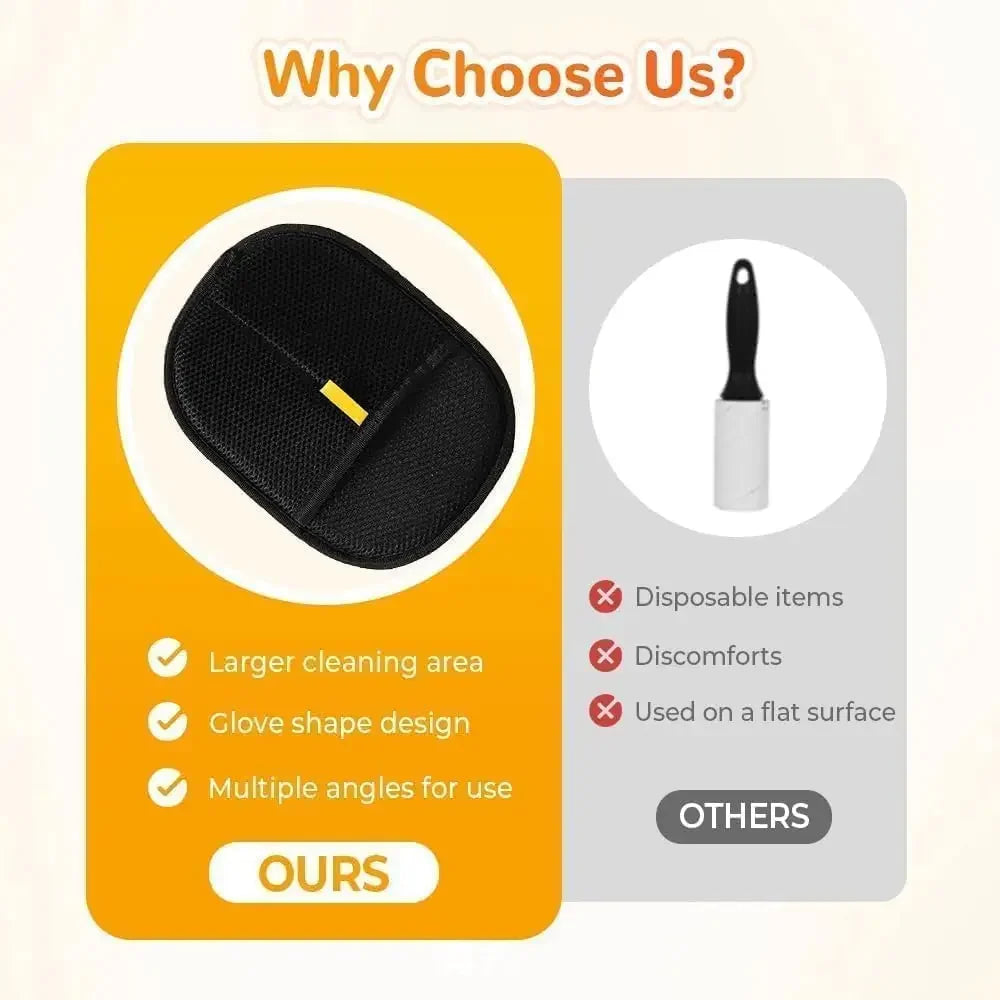 Pet Hair Remover Brush Kitten Hair Remover Gloves Deshedding Brush Glove for Dog Cat Double-Sided Fur Hair Cleaning for Carpet