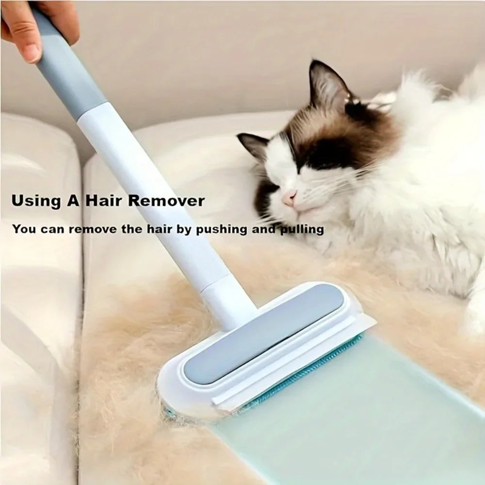 3 in 1 Pet Hair Remover Brush Long Handle Window Cleaning Brush Pet Fur Cleaning Tool Manual Cat Dog Hair Remover Brush
