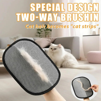 Pet Hair Remover Brush Kitten Hair Remover Gloves Deshedding Brush Glove for Dog Cat Double-Sided Fur Hair Cleaning for Carpet