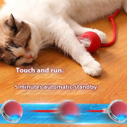 New Electric Cat Ball Toys Automatic Rolling Ball With Teaser Bird Cat Toys Pet Interactive Smart  Sensor Rechargeable Cat Toys