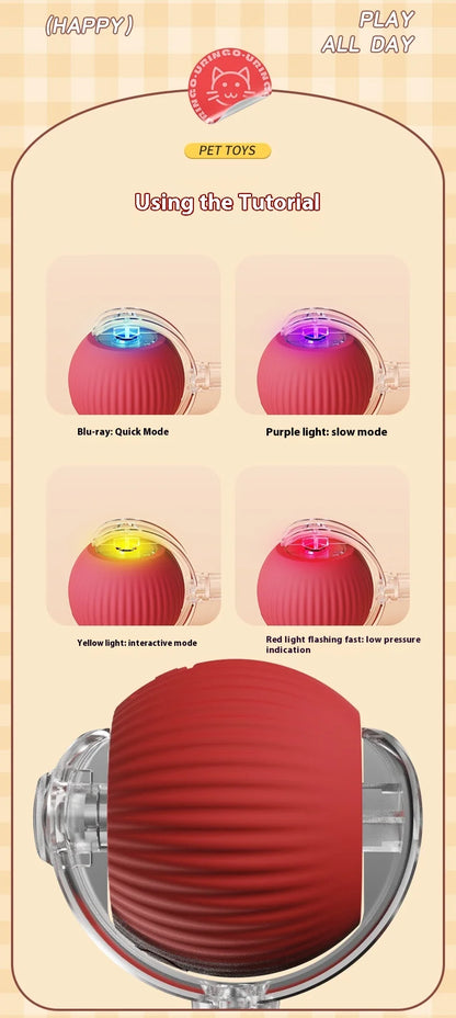 New Electric Cat Ball Toys Automatic Rolling Ball With Teaser Bird Cat Toys Pet Interactive Smart  Sensor Rechargeable Cat Toys