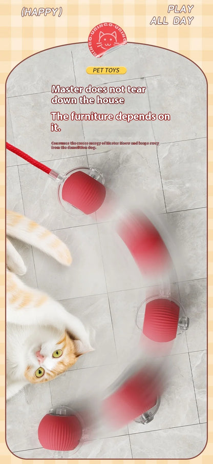 New Electric Cat Ball Toys Automatic Rolling Ball With Teaser Bird Cat Toys Pet Interactive Smart  Sensor Rechargeable Cat Toys