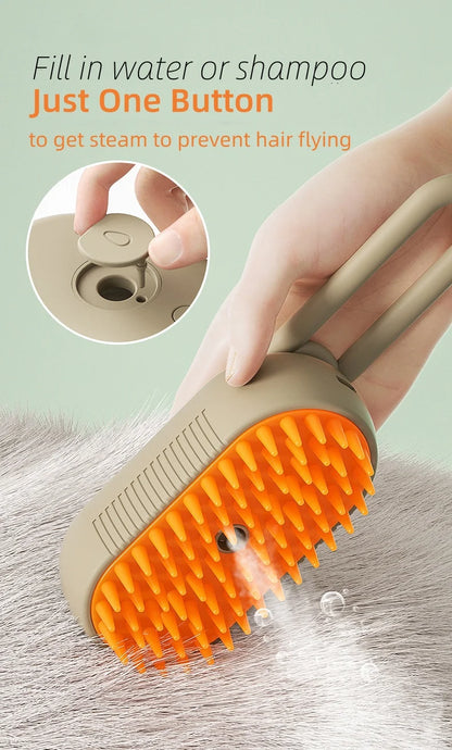 Rechargeable Steam Cat Grooming Brush Steamy To Remove Loose Hair 3 in1 Electric Self Cleaning Spray Dog Brush Massage Pet Combs