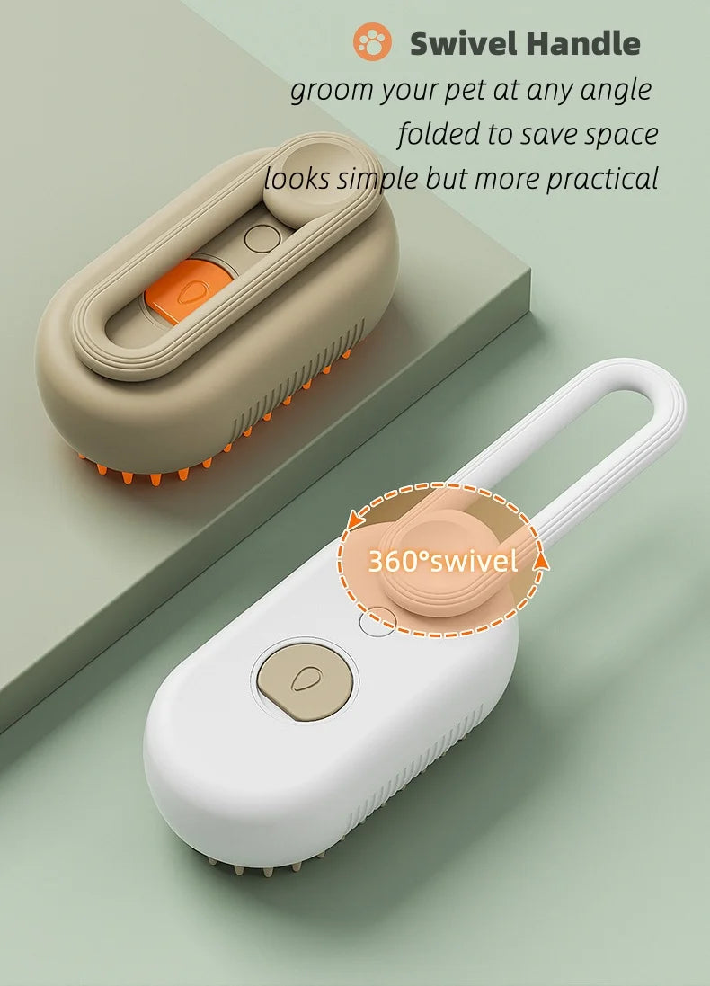 Rechargeable Steam Cat Grooming Brush Steamy To Remove Loose Hair 3 in1 Electric Self Cleaning Spray Dog Brush Massage Pet Combs