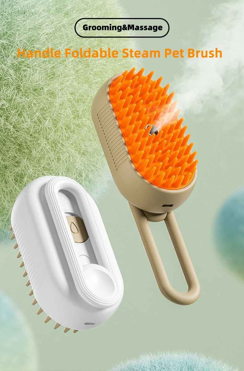 Rechargeable Steam Cat Grooming Brush Steamy To Remove Loose Hair 3 in1 Electric Self Cleaning Spray Dog Brush Massage Pet Combs
