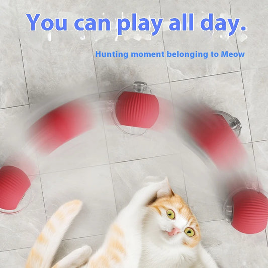 New Electric Cat Ball Toys Automatic Rolling Ball With Teaser Bird Cat Toys Pet Interactive Smart  Sensor Rechargeable Cat Toys
