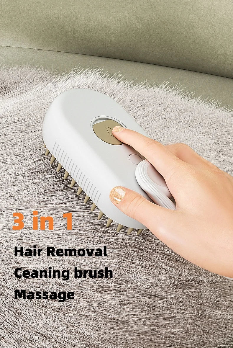 Rechargeable Steam Cat Grooming Brush Steamy To Remove Loose Hair 3 in1 Electric Self Cleaning Spray Dog Brush Massage Pet Combs