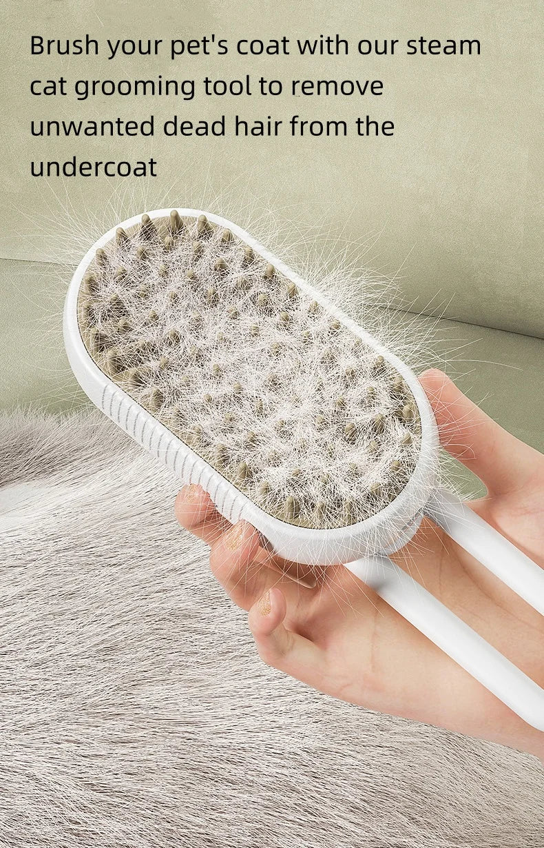 Rechargeable Steam Cat Grooming Brush Steamy To Remove Loose Hair 3 in1 Electric Self Cleaning Spray Dog Brush Massage Pet Combs