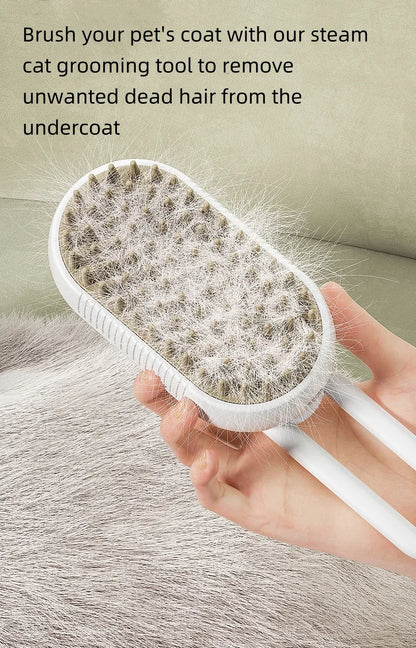 Rechargeable Steam Cat Grooming Brush Steamy To Remove Loose Hair 3 in1 Electric Self Cleaning Spray Dog Brush Massage Pet Combs