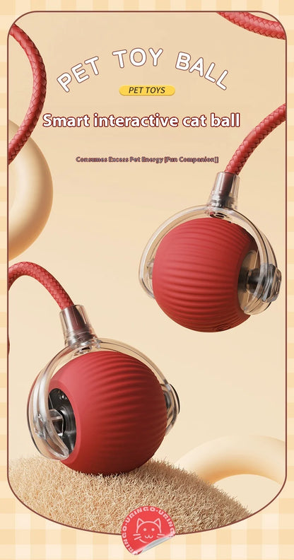 New Electric Cat Ball Toys Automatic Rolling Ball With Teaser Bird Cat Toys Pet Interactive Smart  Sensor Rechargeable Cat Toys